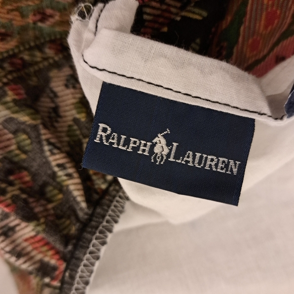 VTG Ralph Lauren Leningrad Russia KING Bedskirt Multi RUST Harvest Drop 12" USA - Picture 7 of 8